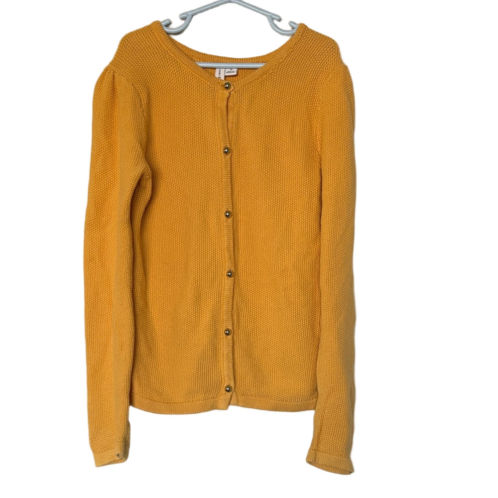 Janie and Jack Mustard Yellow Cotton Knit Cardigan Size 10